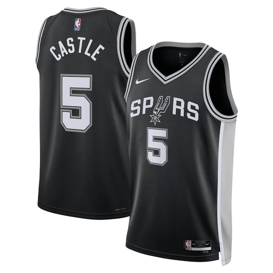 San Antonio Spurs Icon Swingman Jersey Black Stephon Castle Unisex | RTJ13166
